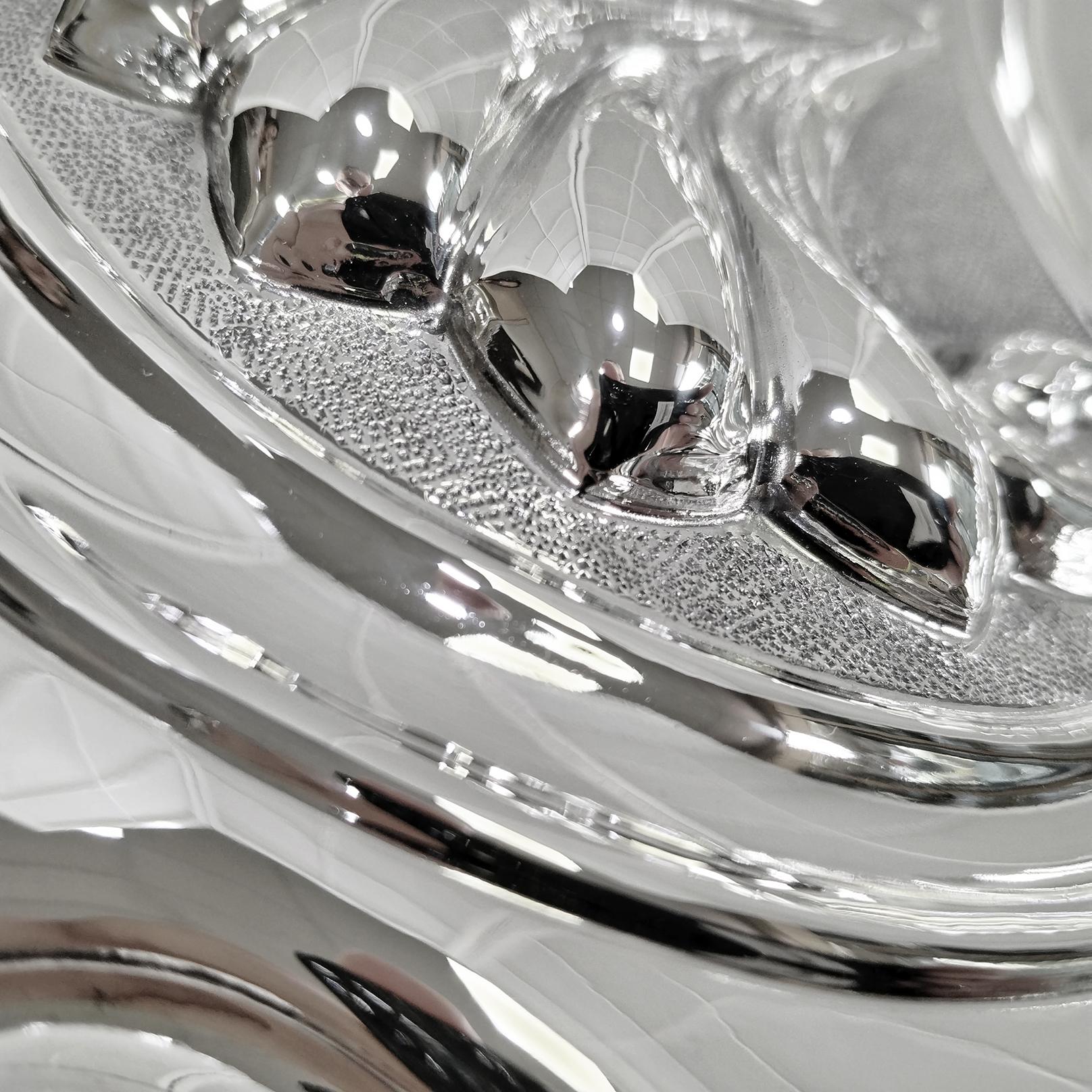 Centro de mesa italiano del siglo XX en plata de ley con conchas en venta 5