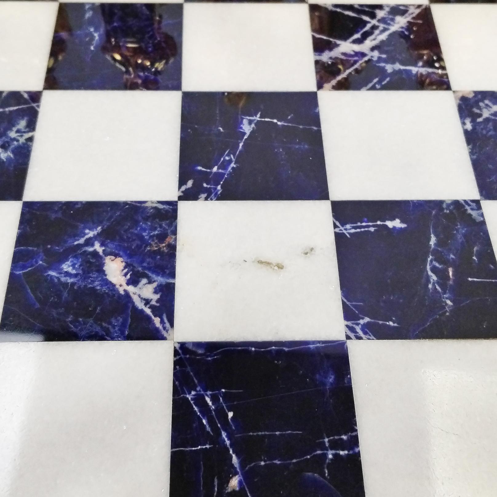 XX° Century Italian sterling silver chessboard with a chess game in vendita 3