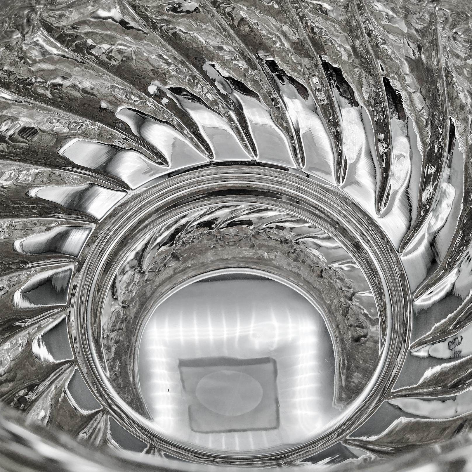Porte-pot de fleurs en argent sterling italien du 20e siècle 