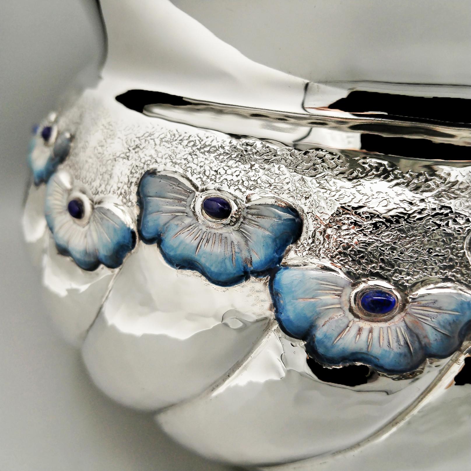 Autre Porte-pot de fleurs en argent sterling italien du 20e siècle 