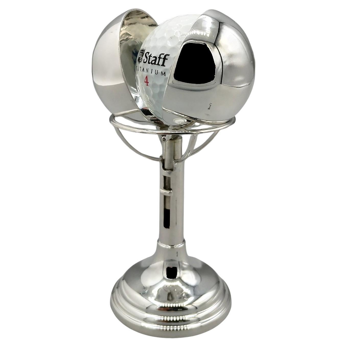 20. Jahrhundert Italienisch Sterling Silber Golfball Halter im Angebot