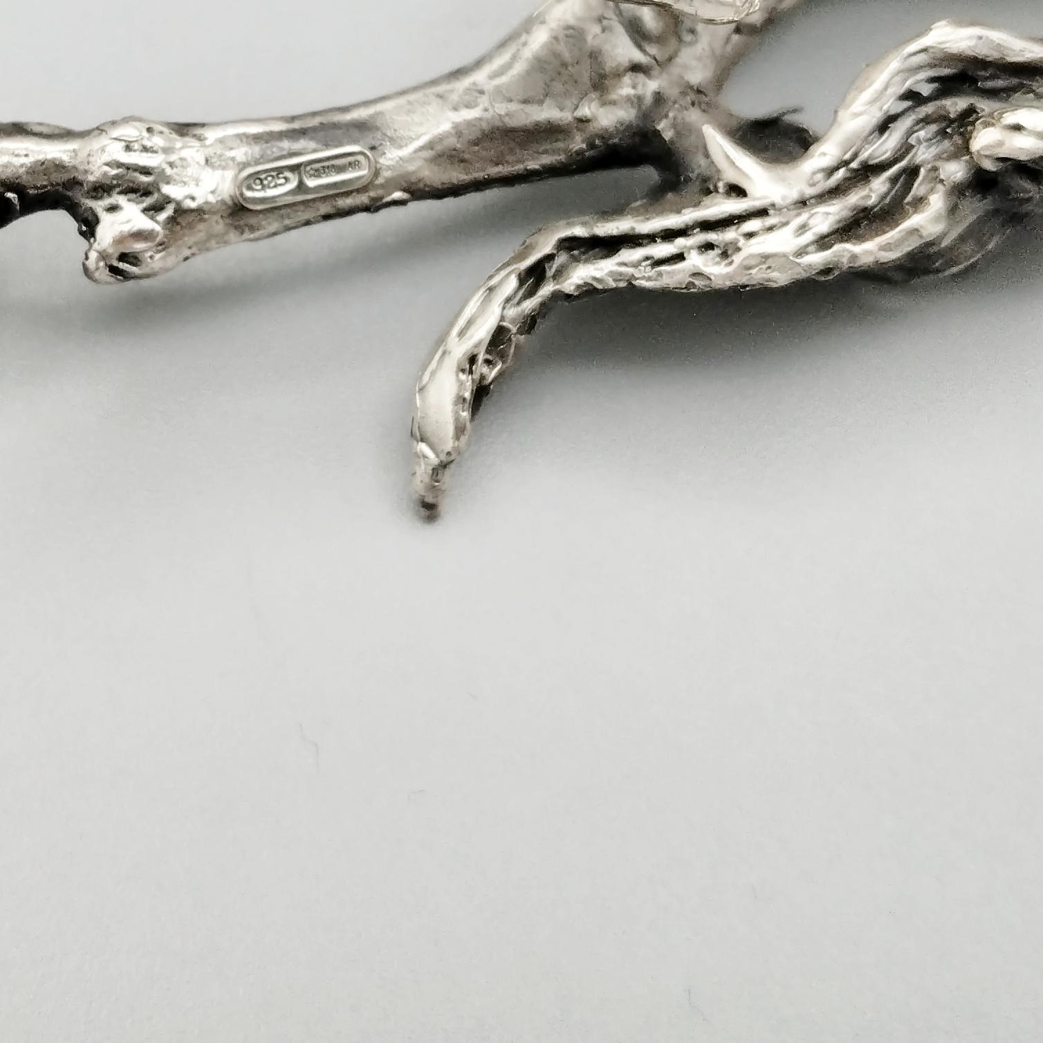 20. Jahrhundert Italienisch Sterling Silber Pferd  und Thermometer im Holzsockel im Angebot 5