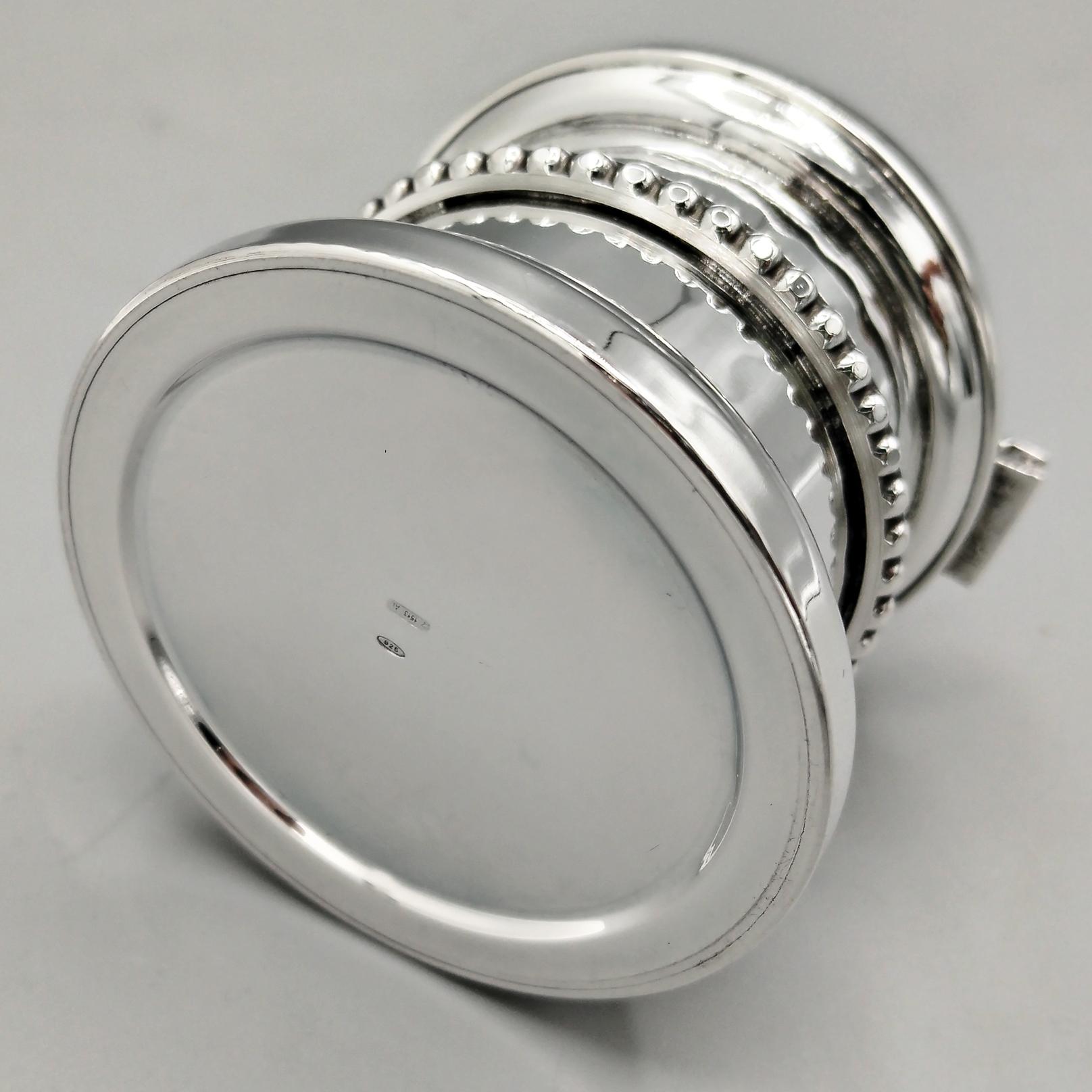 XX Century Italian Sterling Silver Inkstand with table bell in vendita 8