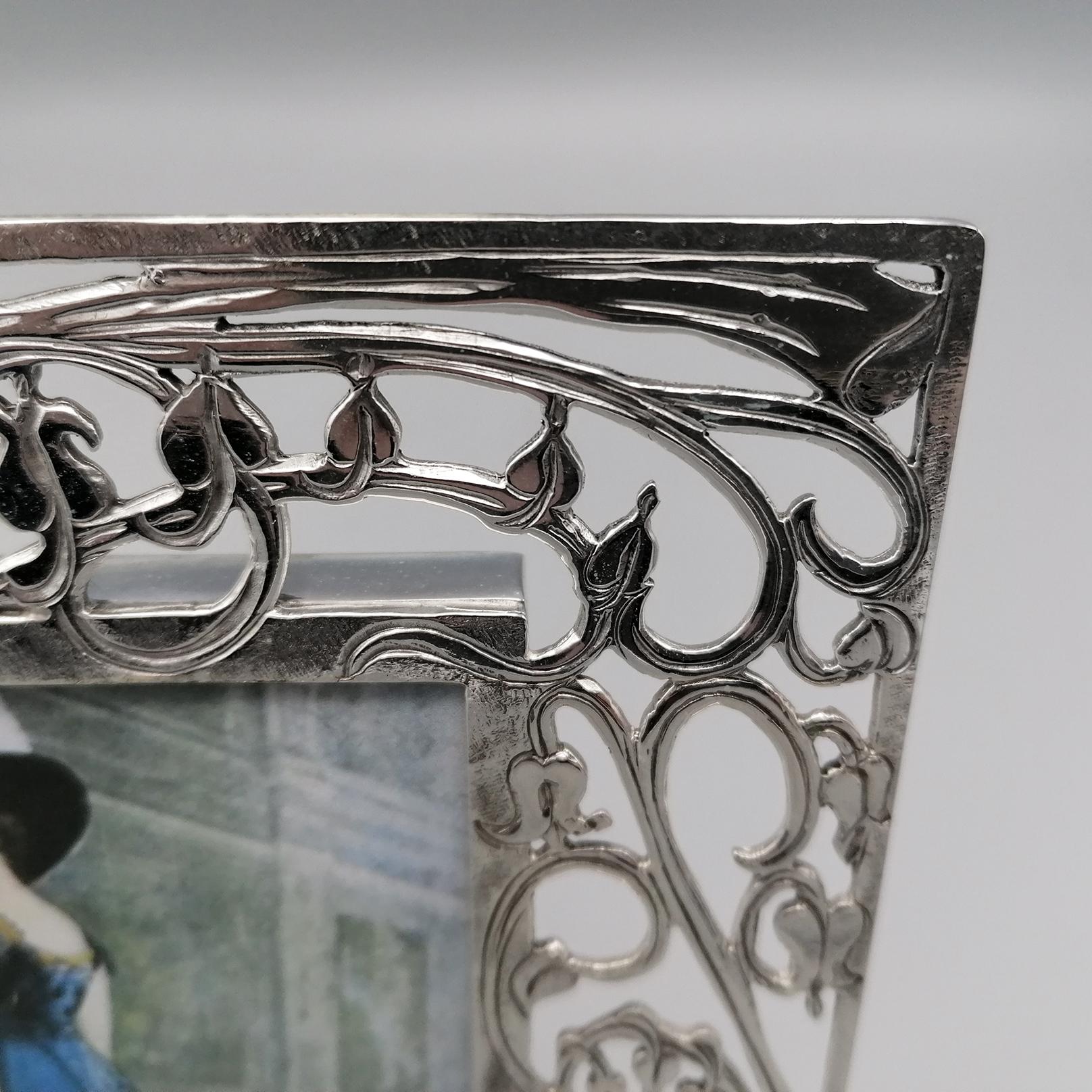 XX Century Italian Sterling Silver Liberty Art Nouveau Style Picture Frame  1