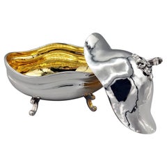XX Century Italian Sterling Silver oval sugar bowl on feet