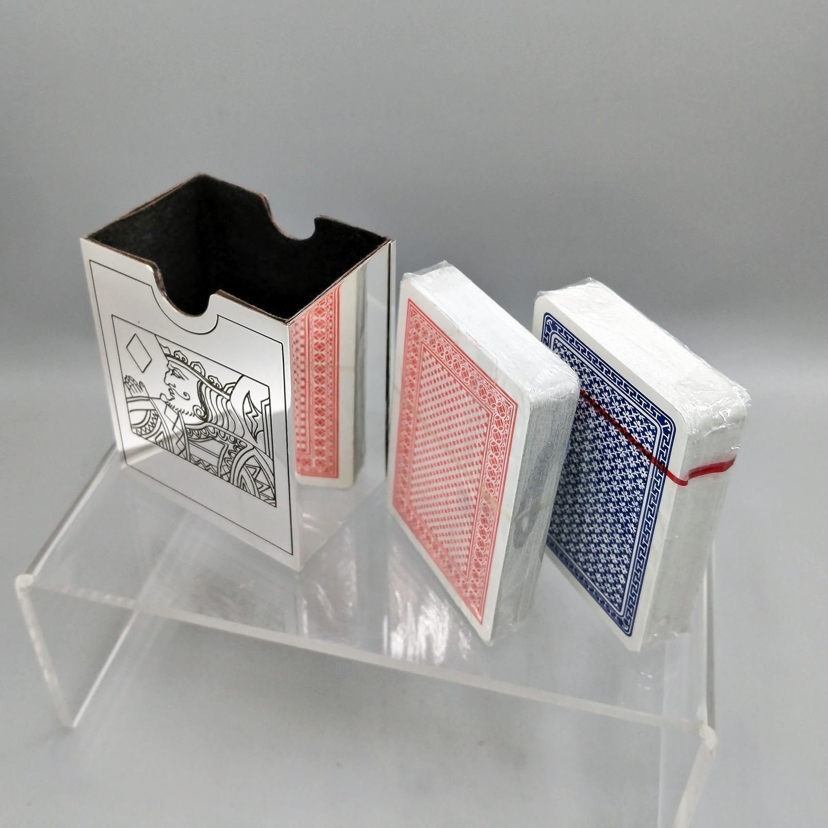 20th Century Italian Sterling Silver Playing Card Holder For Sale 5