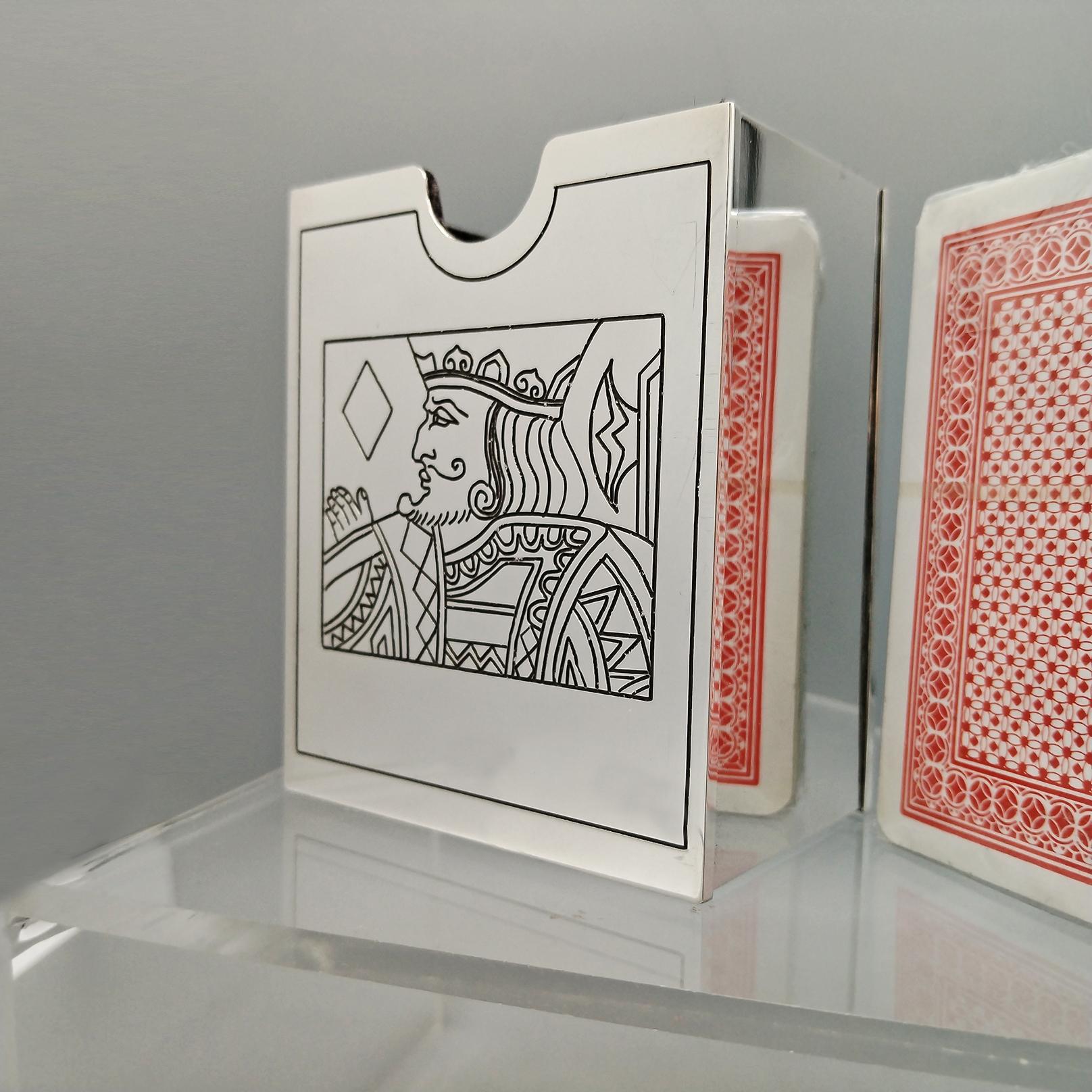 20th Century Italian Sterling Silver Playing Card Holder For Sale 6