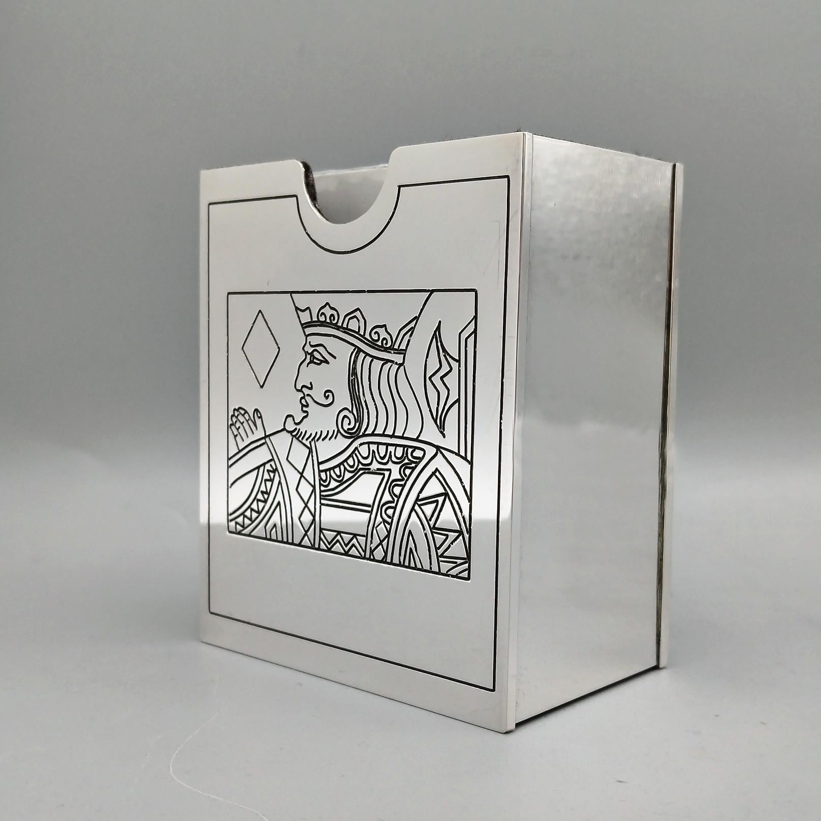 Other 20th Century Italian Sterling Silver Playing Card Holder For Sale