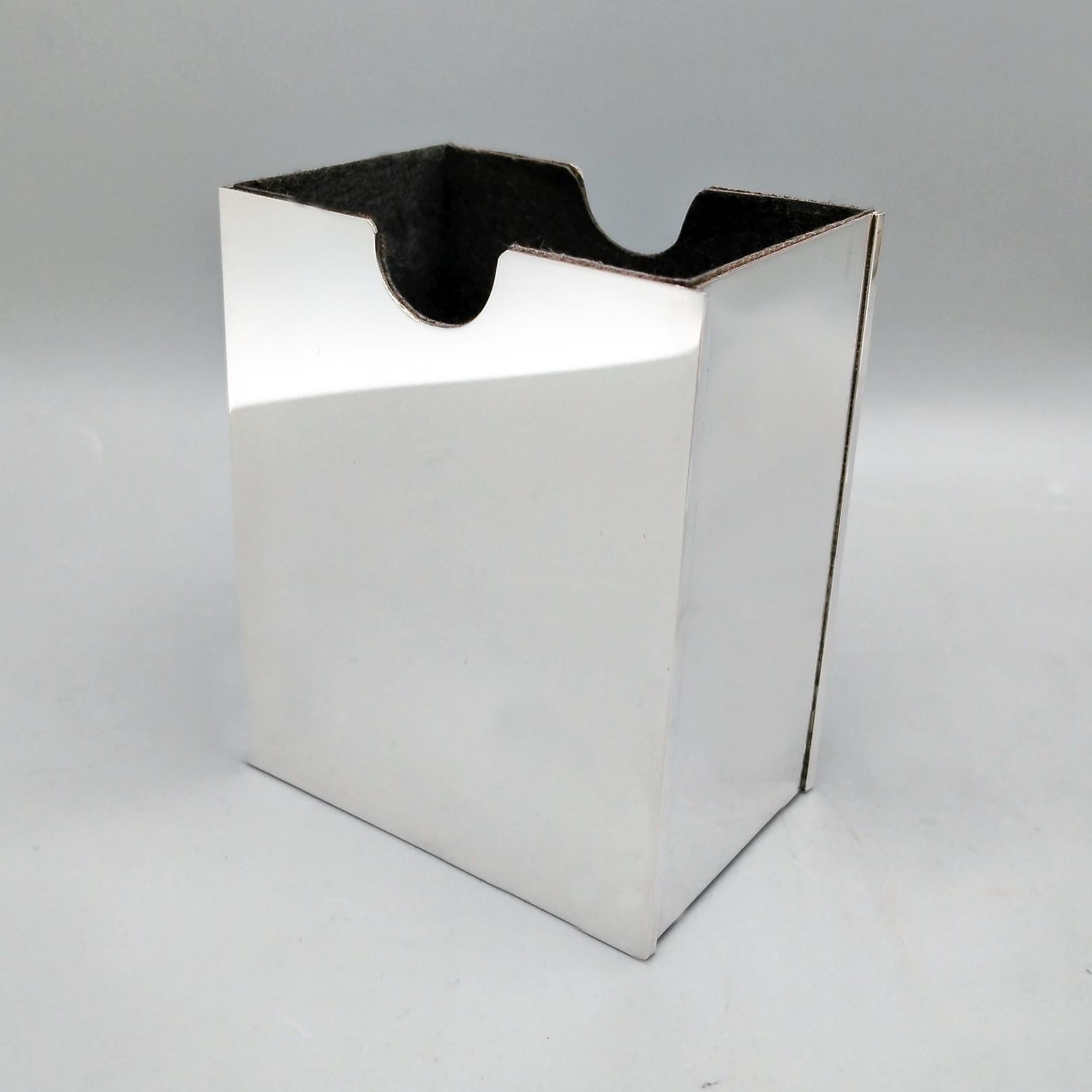 20th Century Italian Sterling Silver Playing Card Holder For Sale 1
