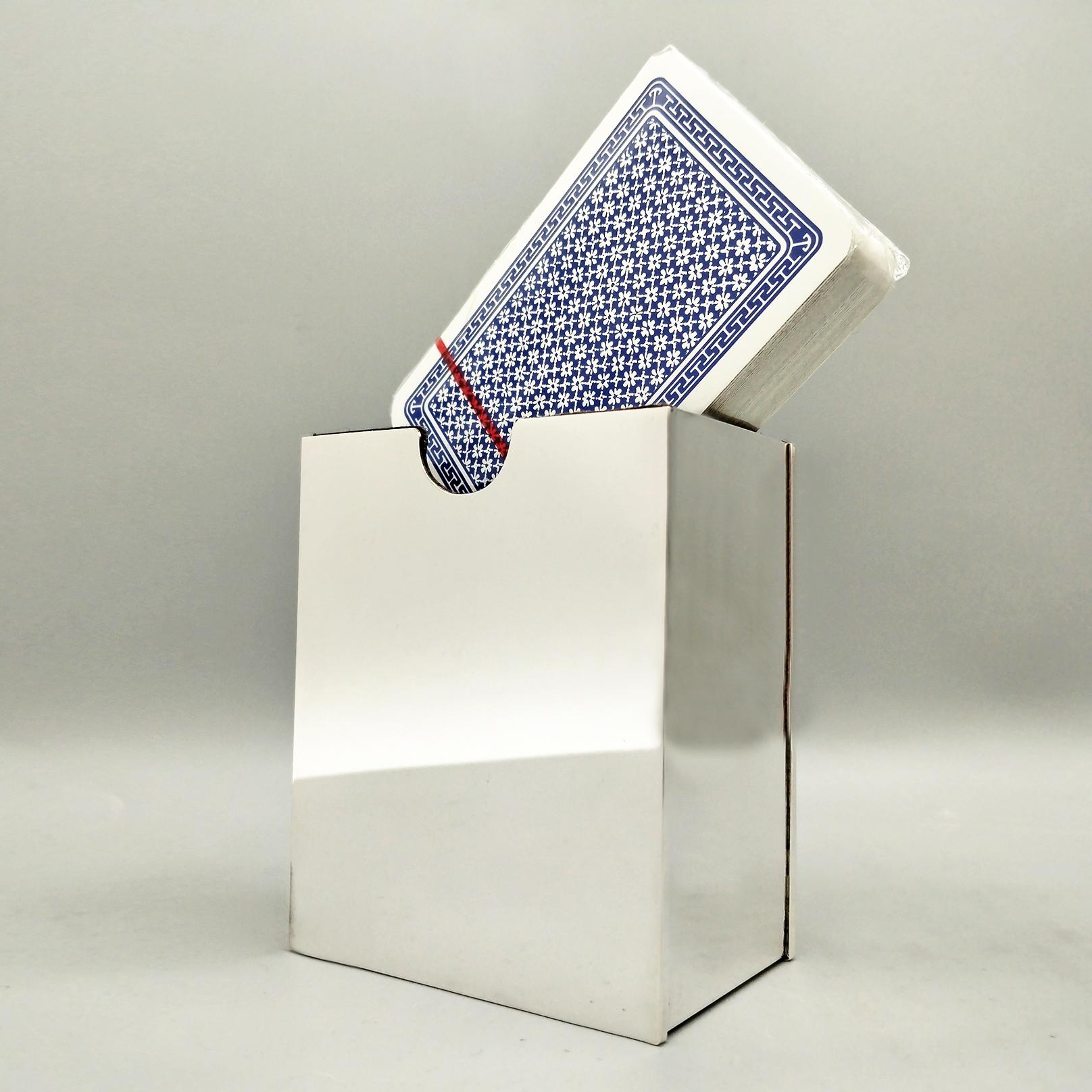 20th Century Italian Sterling Silver Playing Card Holder For Sale 2
