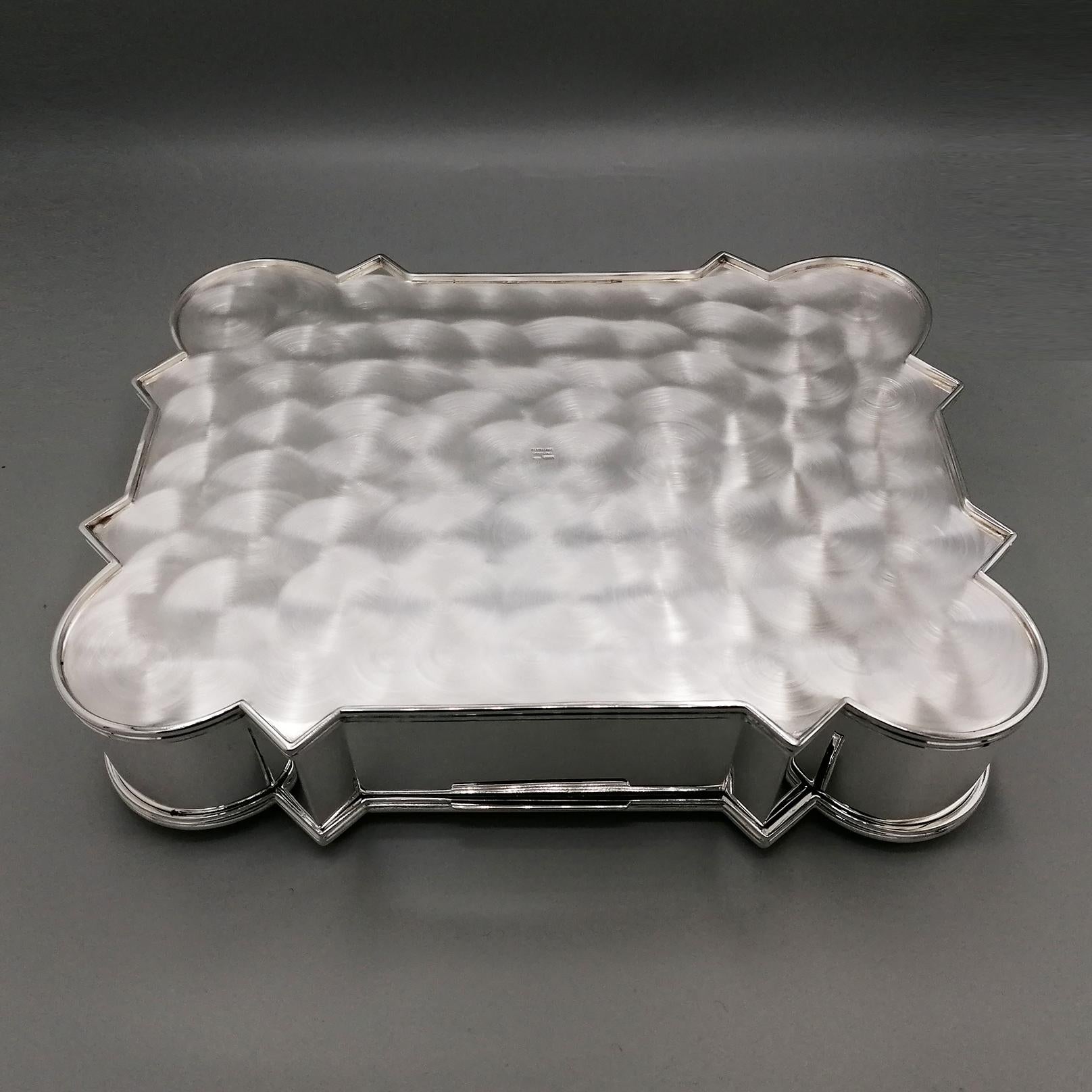 XX Century Italian Sterling Silver rectangular table box For Sale 13