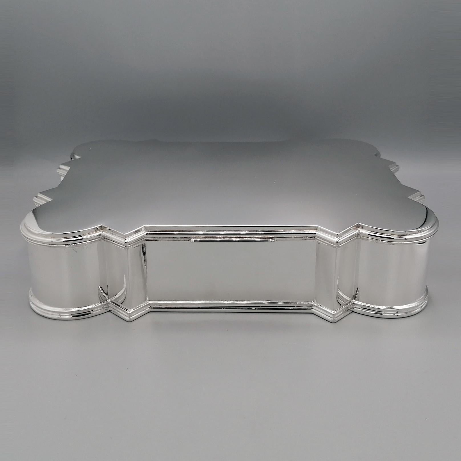 XX Century Italian Sterling Silver rectangular table box For Sale 14