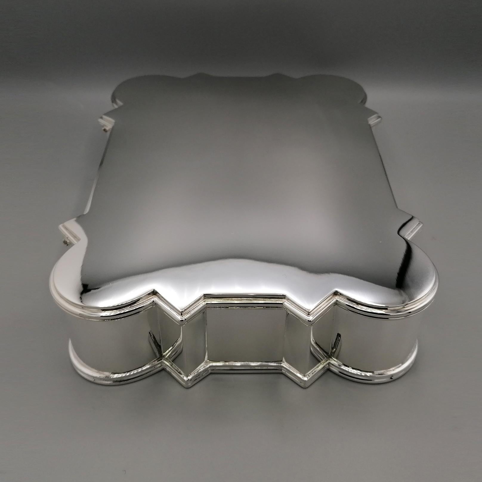XX Century Italian Sterling Silver rectangular table box For Sale 3