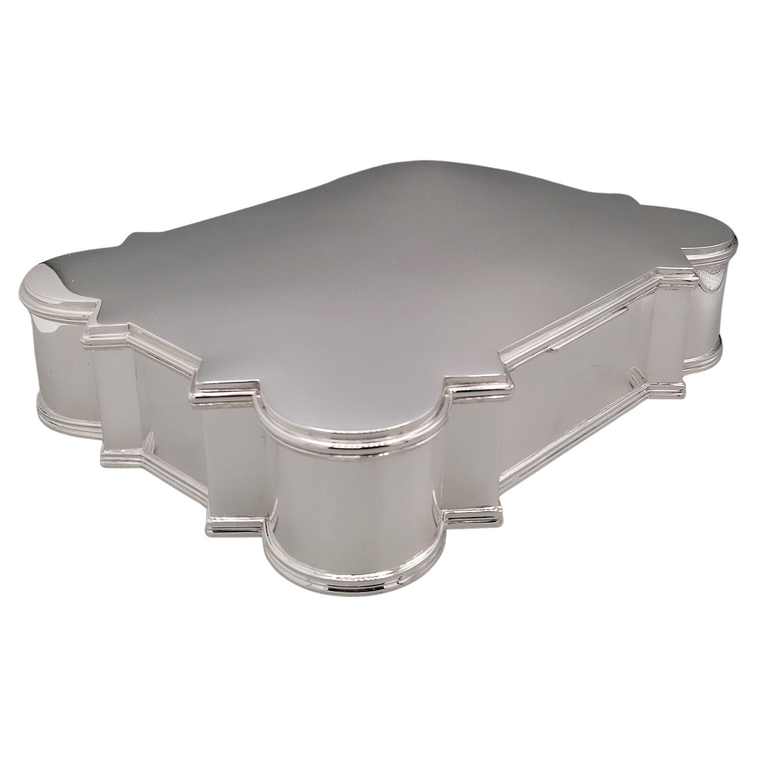 XX Century Italian Sterling Silver rectangular table box For Sale