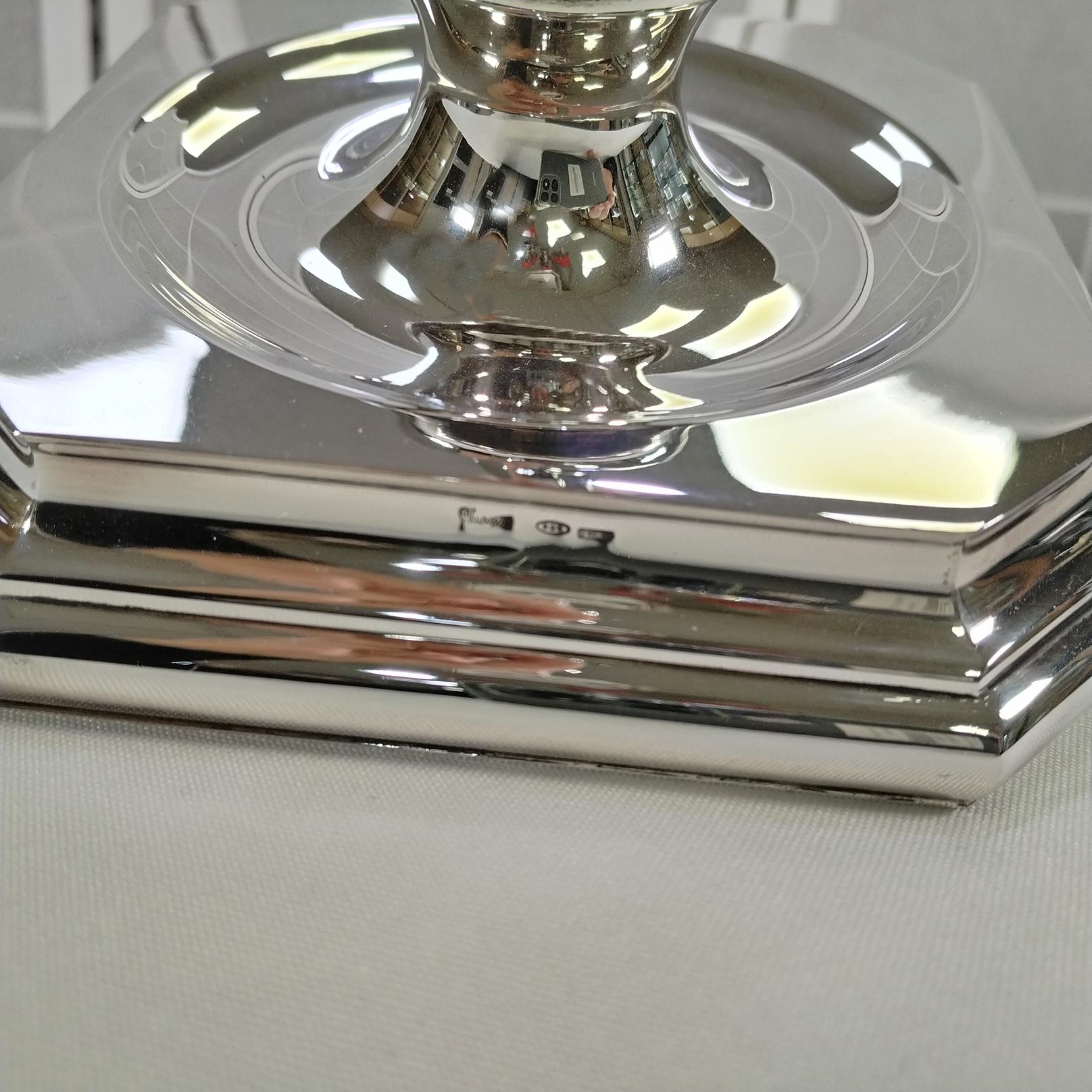 Siglo XX Italiano Plata de Ley TELESCOPICO Candelabro de 2 luces en venta 6