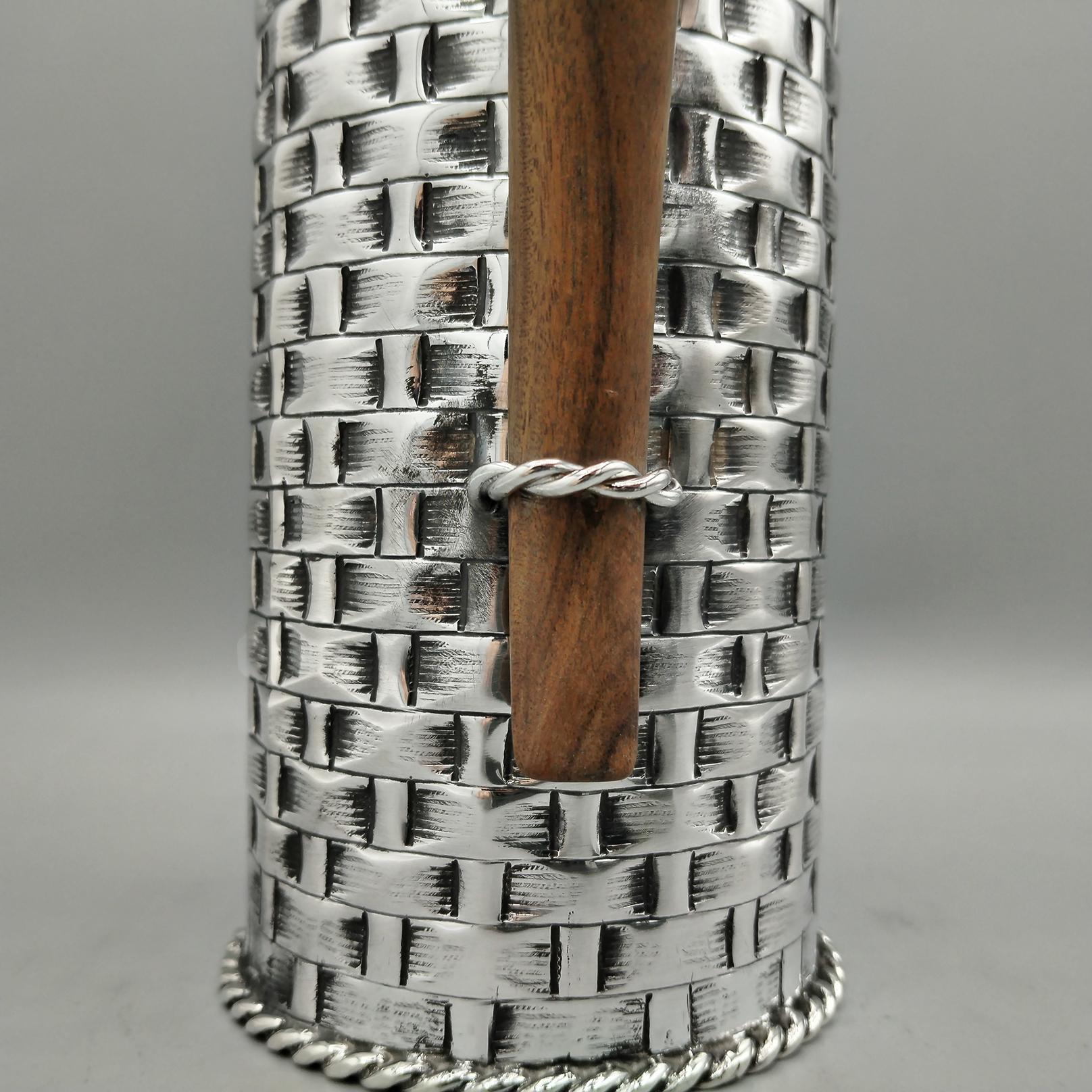 Hand-Crafted XX Century Italian Sterling Silver Thermos For Sale