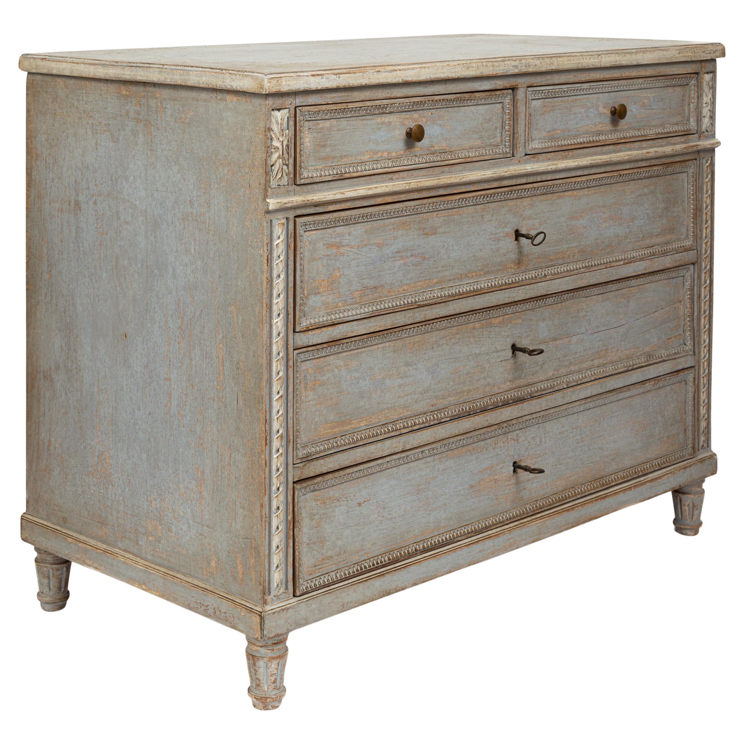 XX Century Neoclassical French Painted Chest For Sale