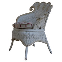 XX Century Rattan Chair painted in white