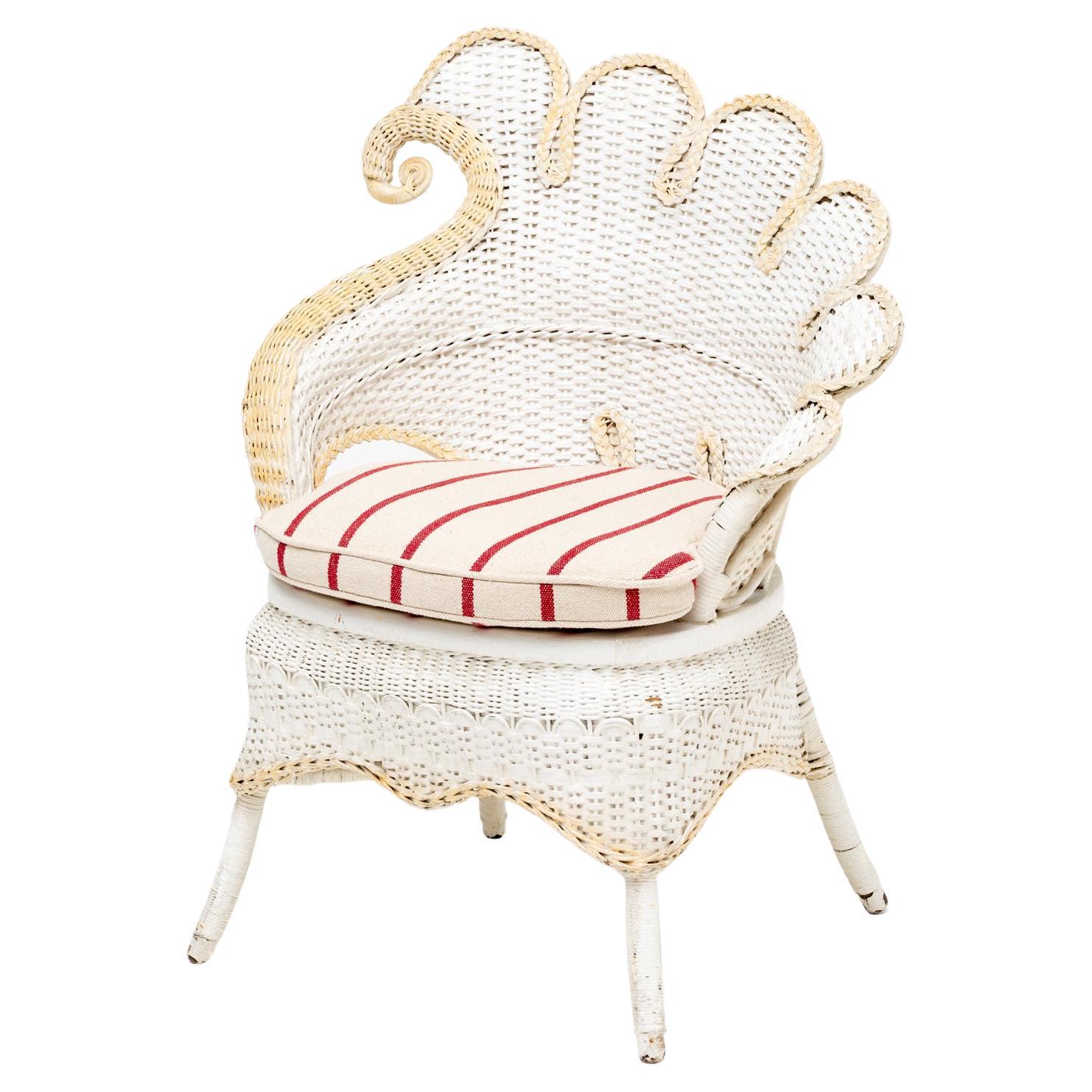 XX Century Rattan Chair painted in white
