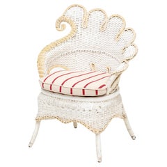 Used XX Century Rattan Chair painted in white