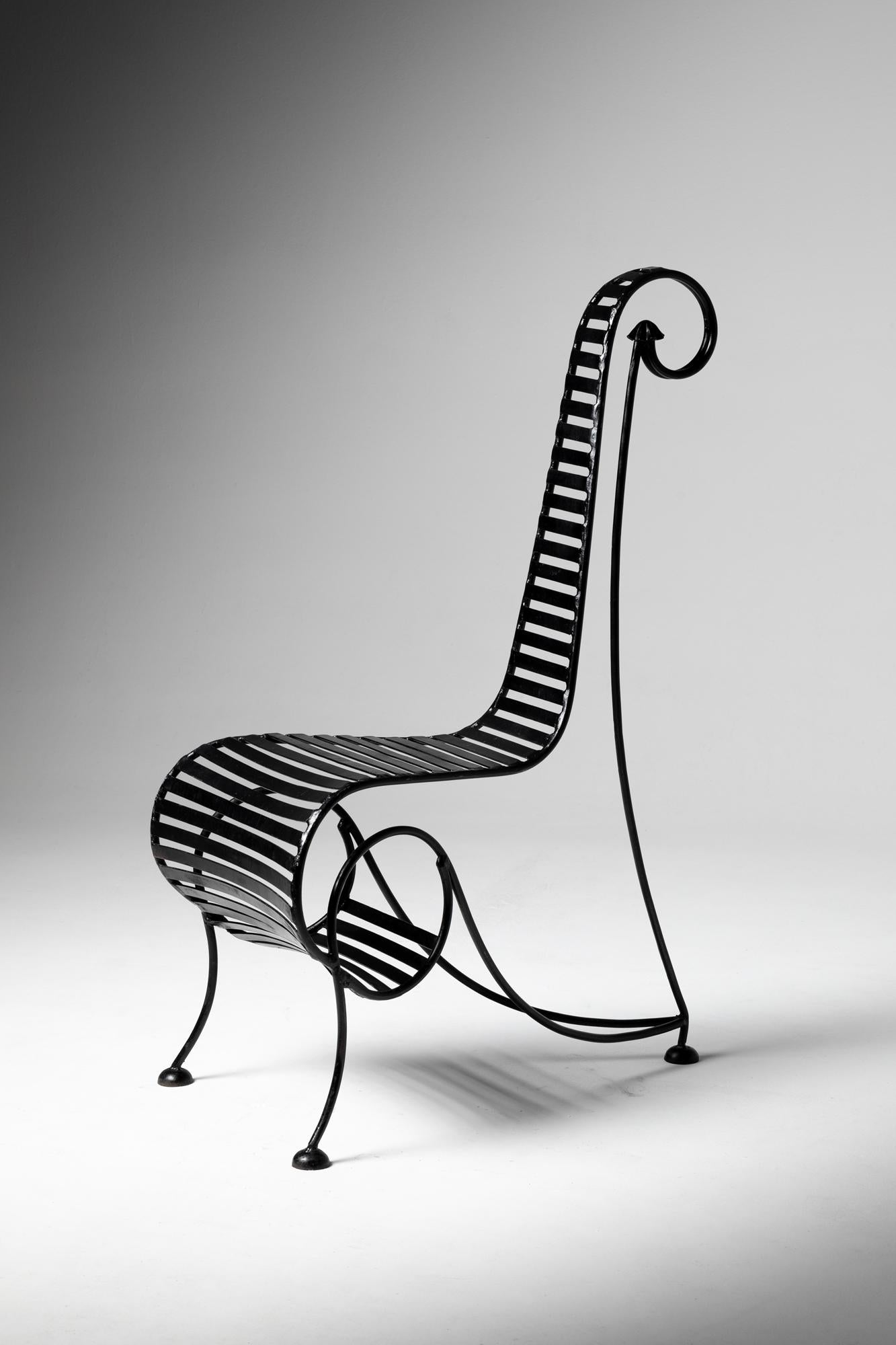 André Dubreuil is a French designer and artist known for his unique and often avant-garde furniture and metalwork designs. His work often blends elements of sculpture, craftsmanship, and industrial design, creating pieces that are both functional