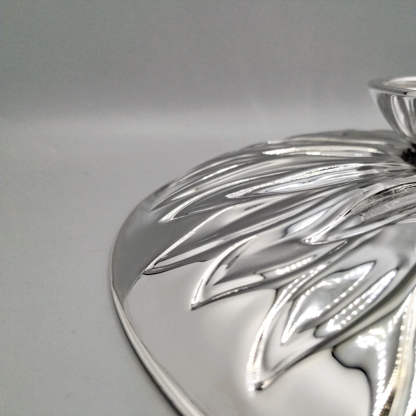 XX Jahrhundert talian Sterling Silve Dish auf Fuß Sonnenblume im Angebot 2