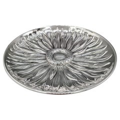 XX Century talian Sterling Silve Dish on Foot Sunflower