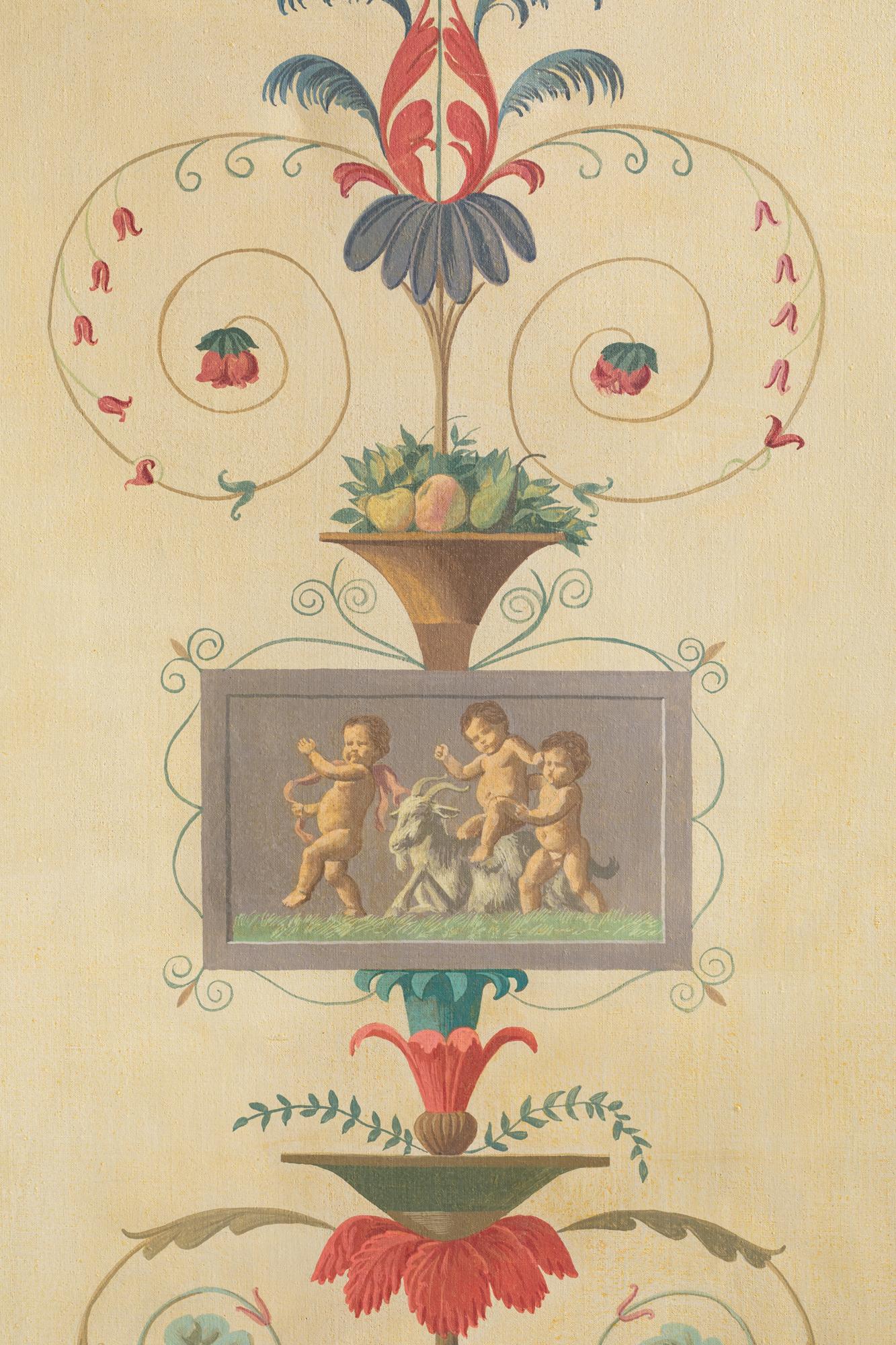 XX Jahrhundert Wanddekoration im Stil von Pompeji  (Handbemalt) im Angebot