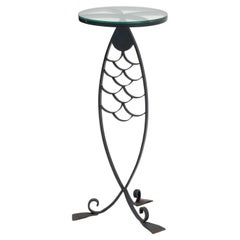 XX Century Wrought Iron High Table Base in the Shape of a Fish