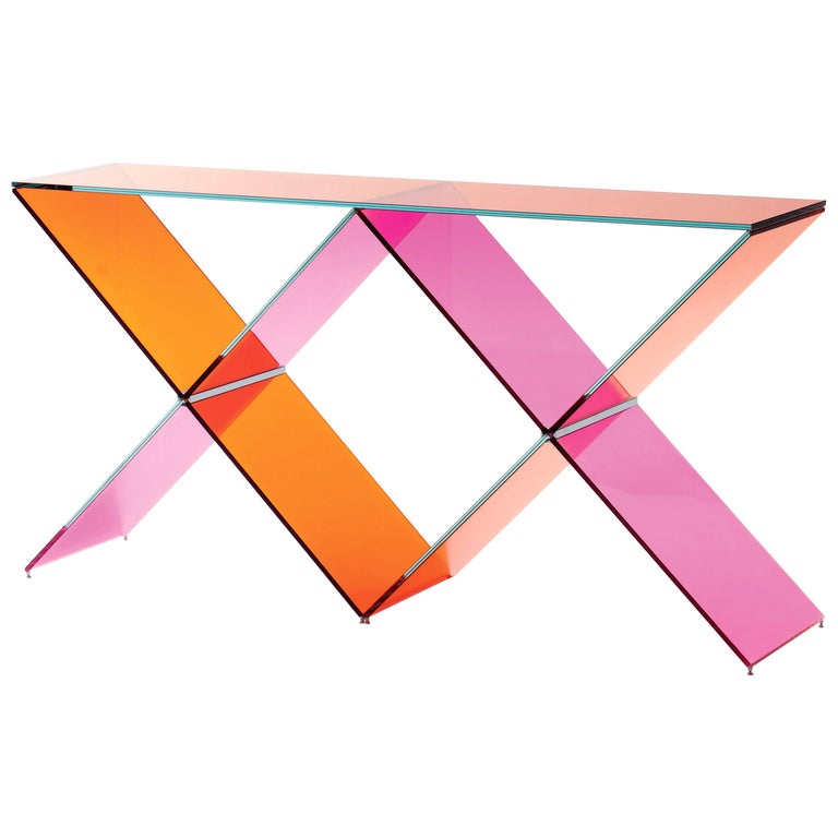 XX Glass Console Table, by Johanna Grawunder from Glas Italia IN STOCK For Sale