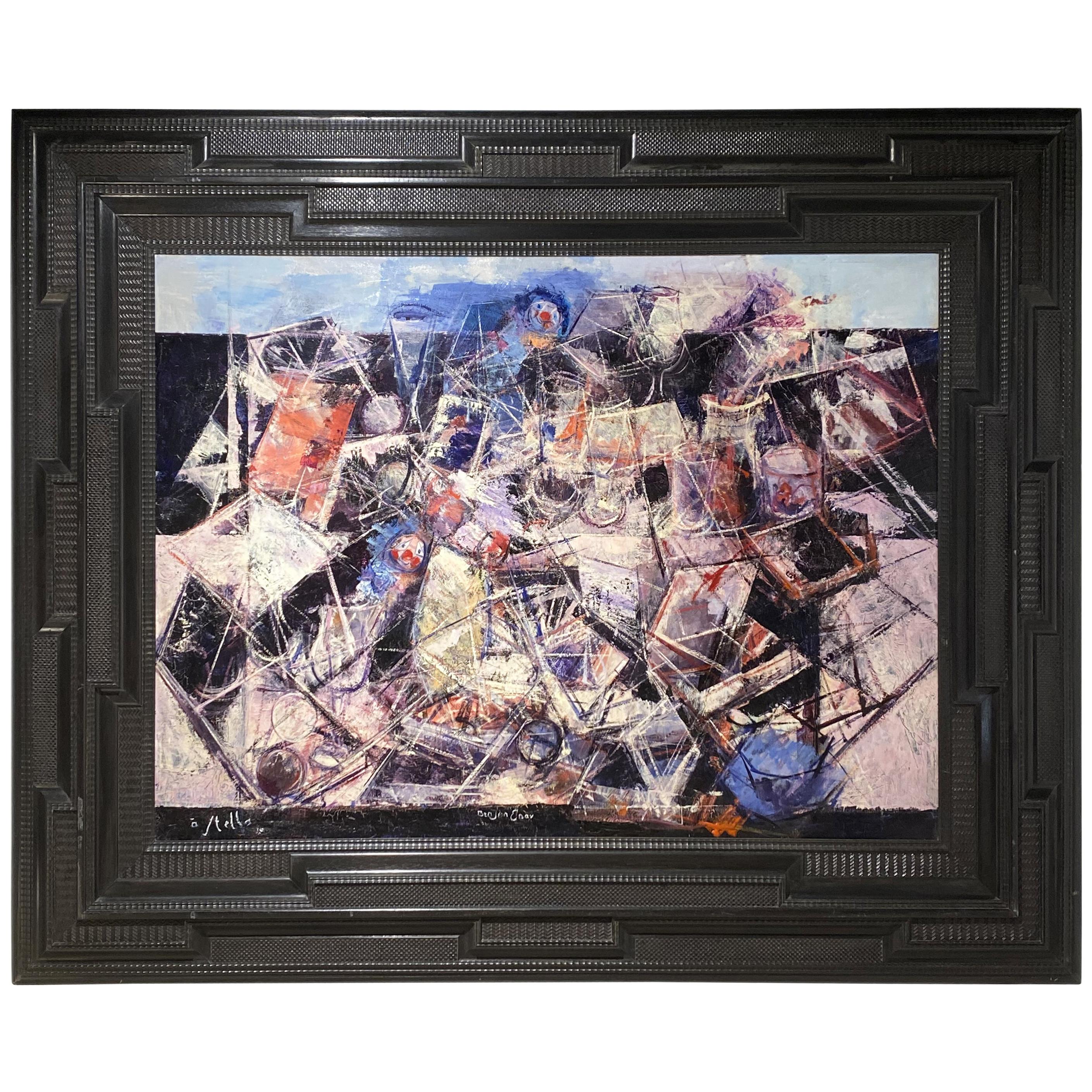 XXe French Large Painting with Frame For Sale