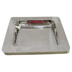 Centro de mesa martillado de plata de ley italiana del siglo XXI