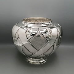 XXI° Century Italian Modern Sterling Silver Vase