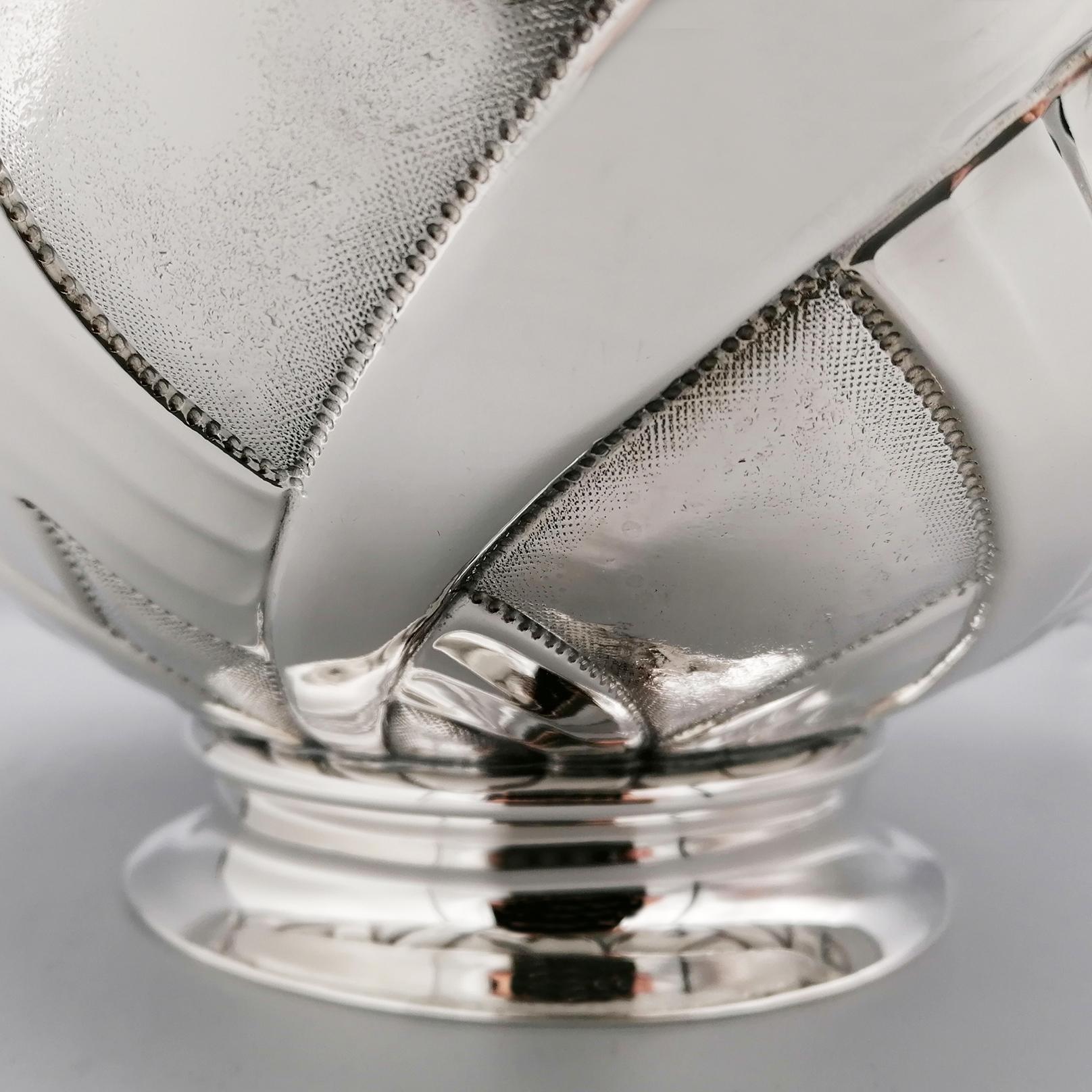 Contemporary XXI° Century Italian Modern Sterling Silver Vase For Sale