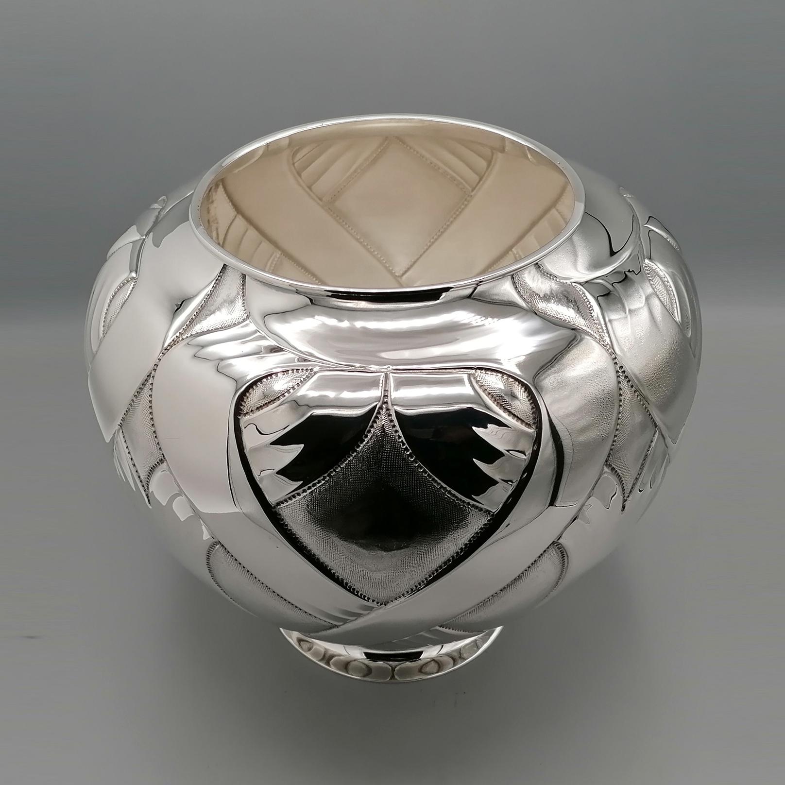 XXI° Century Italian Modern Sterling Silver Vase For Sale 3