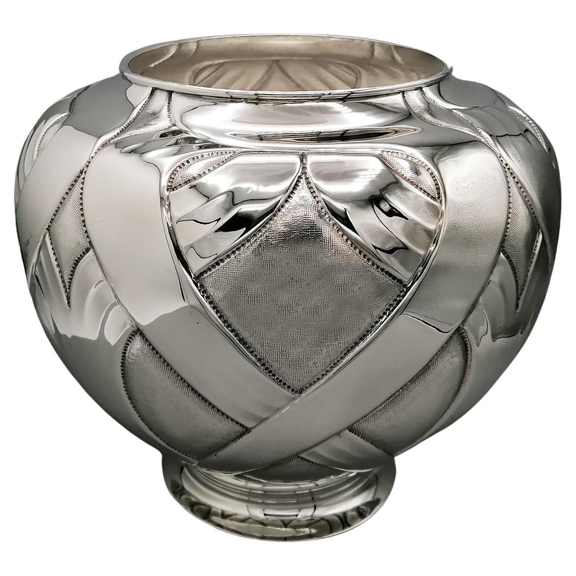 XXI° Century Italian Modern Sterling Silver Vase For Sale