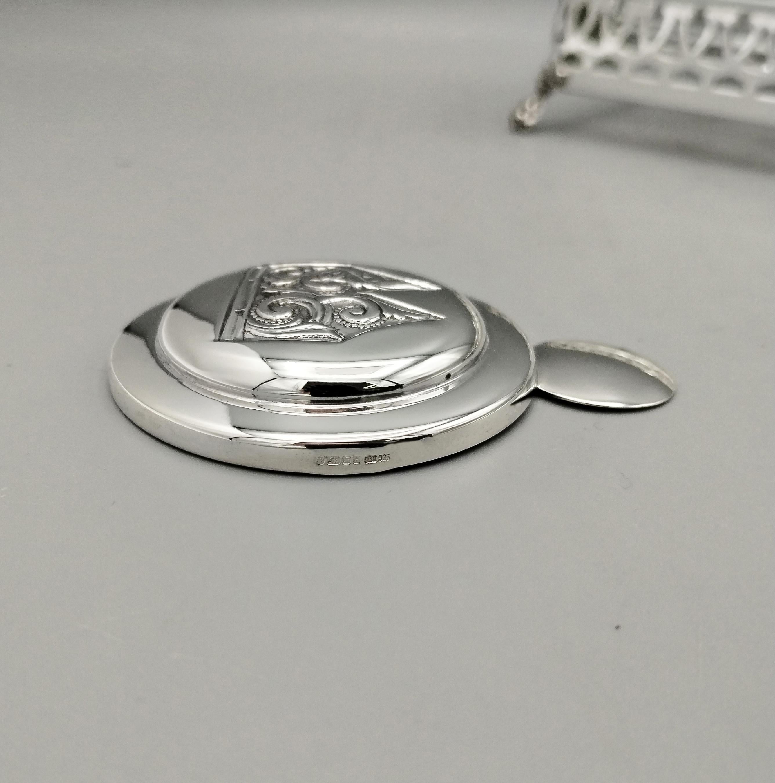 XXI Century English Sterling Silver and glass inkwell in vendita 2