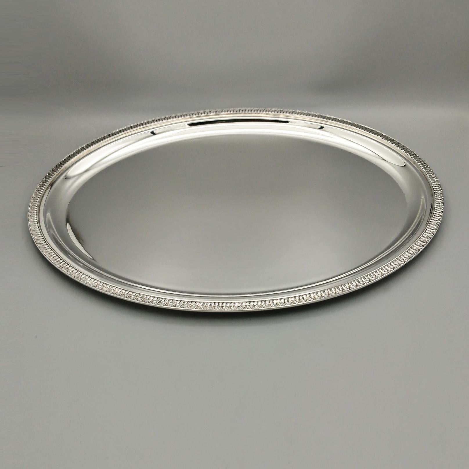 Bandeja ovalada en plata de ley Gianmaria Buccellati Siglo XXI Estilo Imperio en Nuevo estado para la venta en VALENZA, IT