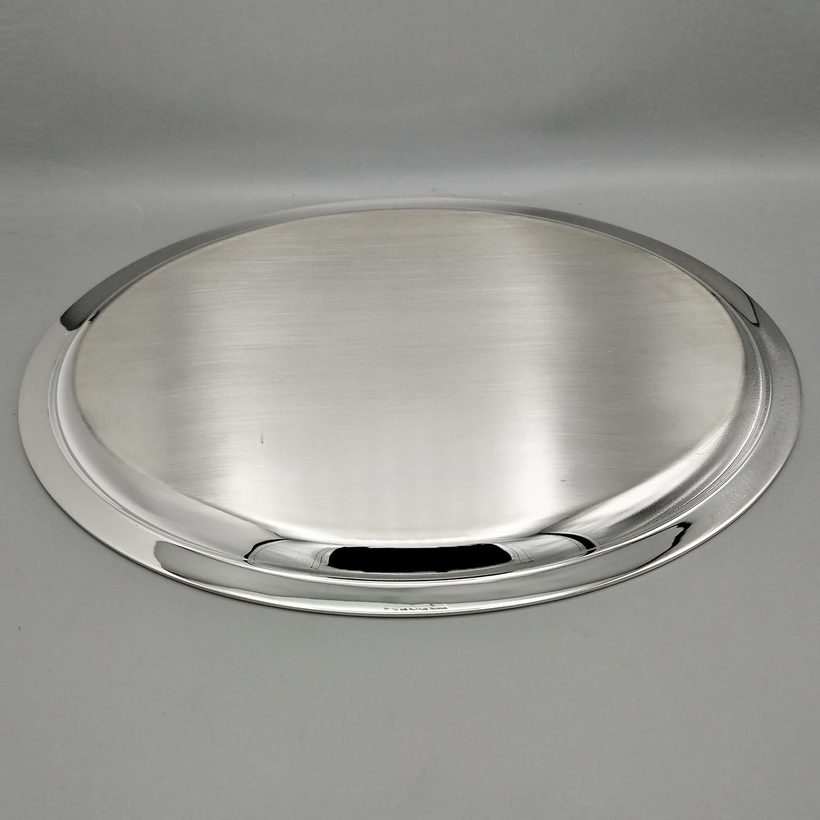 Bandeja ovalada en plata de ley Gianmaria Buccellati Siglo XXI Estilo Imperio en venta 1