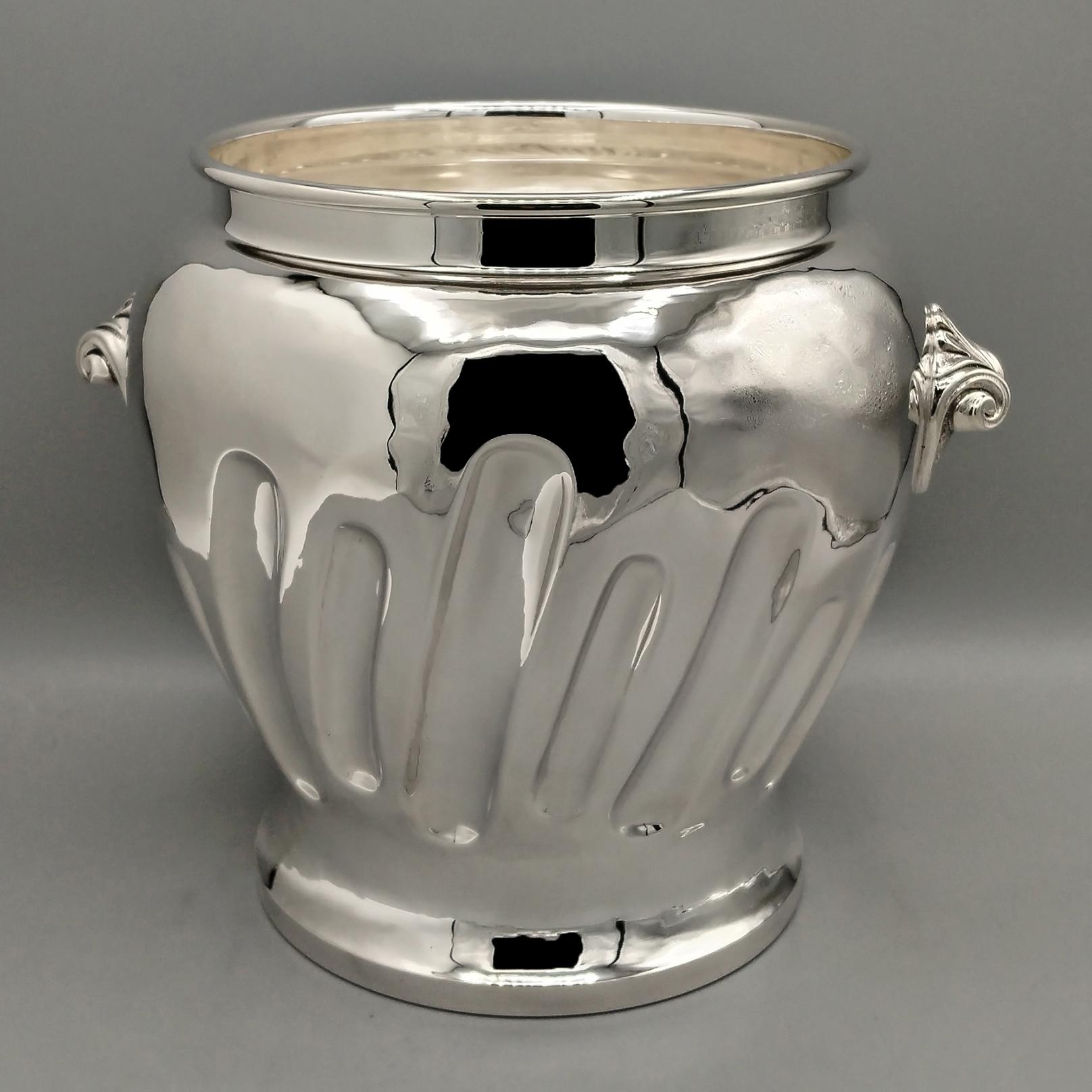 XXI Century Italian Sterling Silver Champagne Bucket in vendita 7