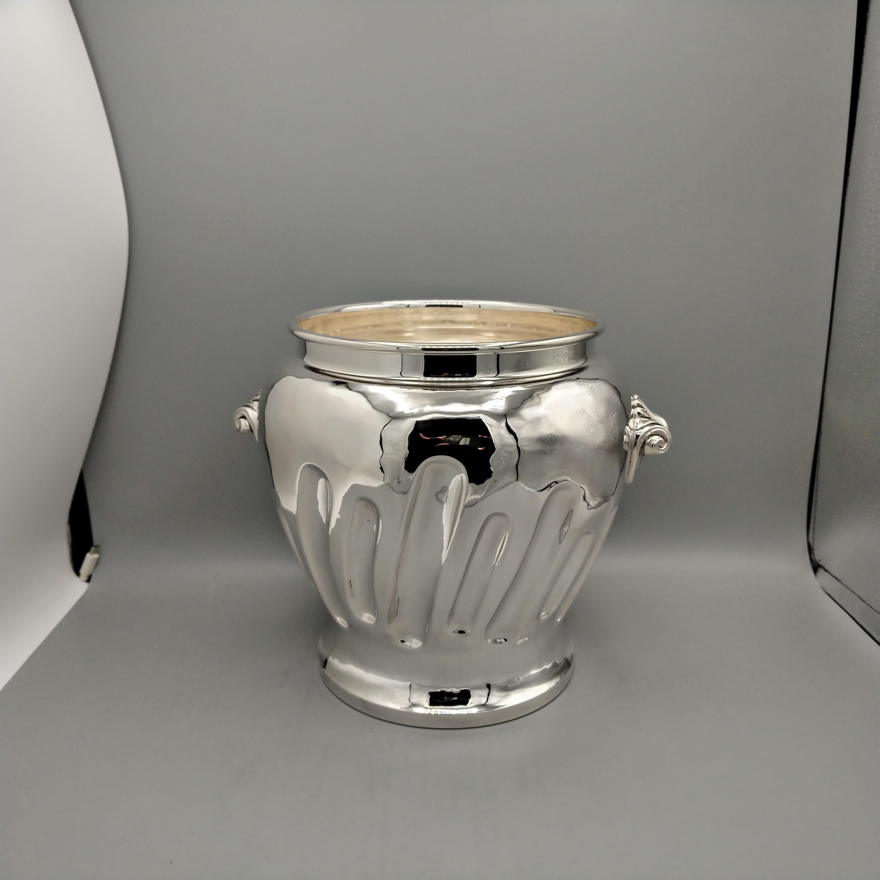 XXI Century Italian Sterling Silver Champagne Bucket in vendita 8