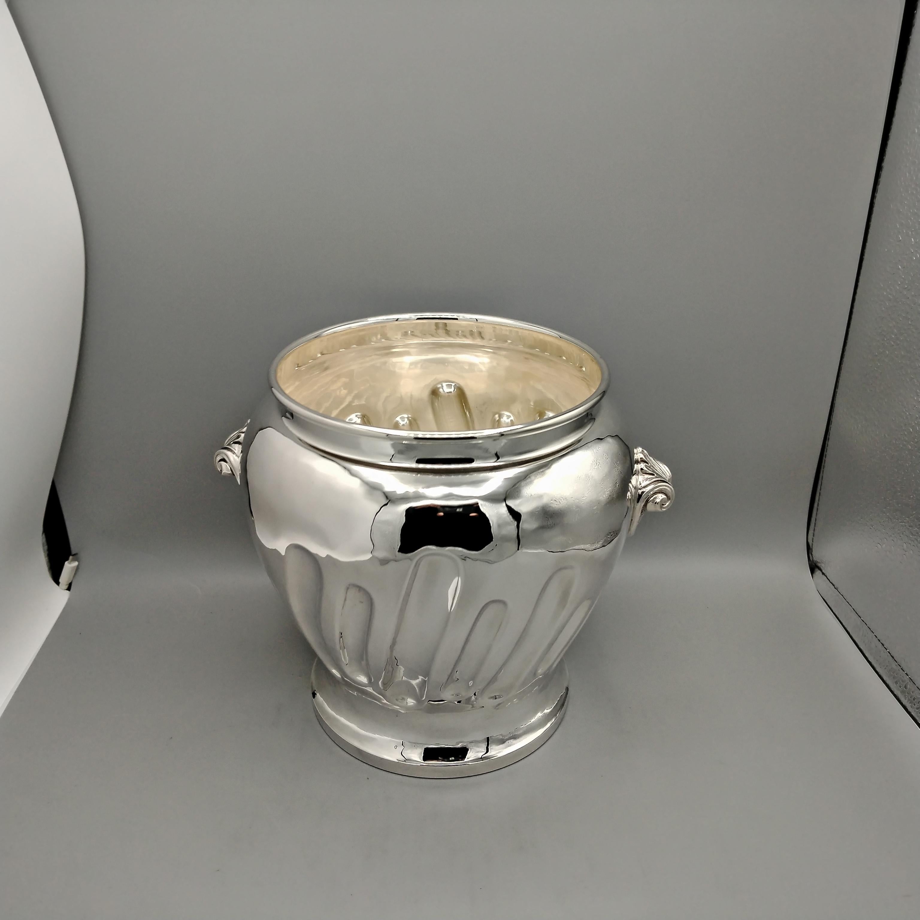 XXI Century Italian Sterling Silver Champagne Bucket in vendita 9