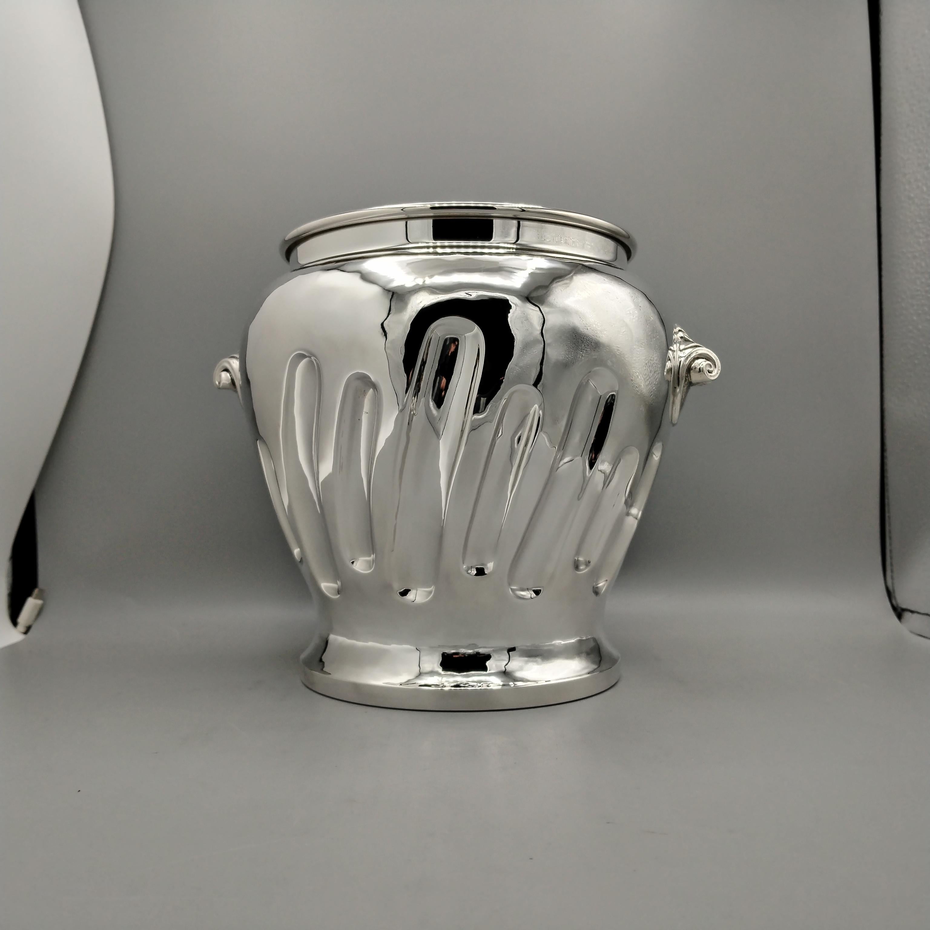 XXI Century Italian Sterling Silver Champagne Bucket in vendita 10