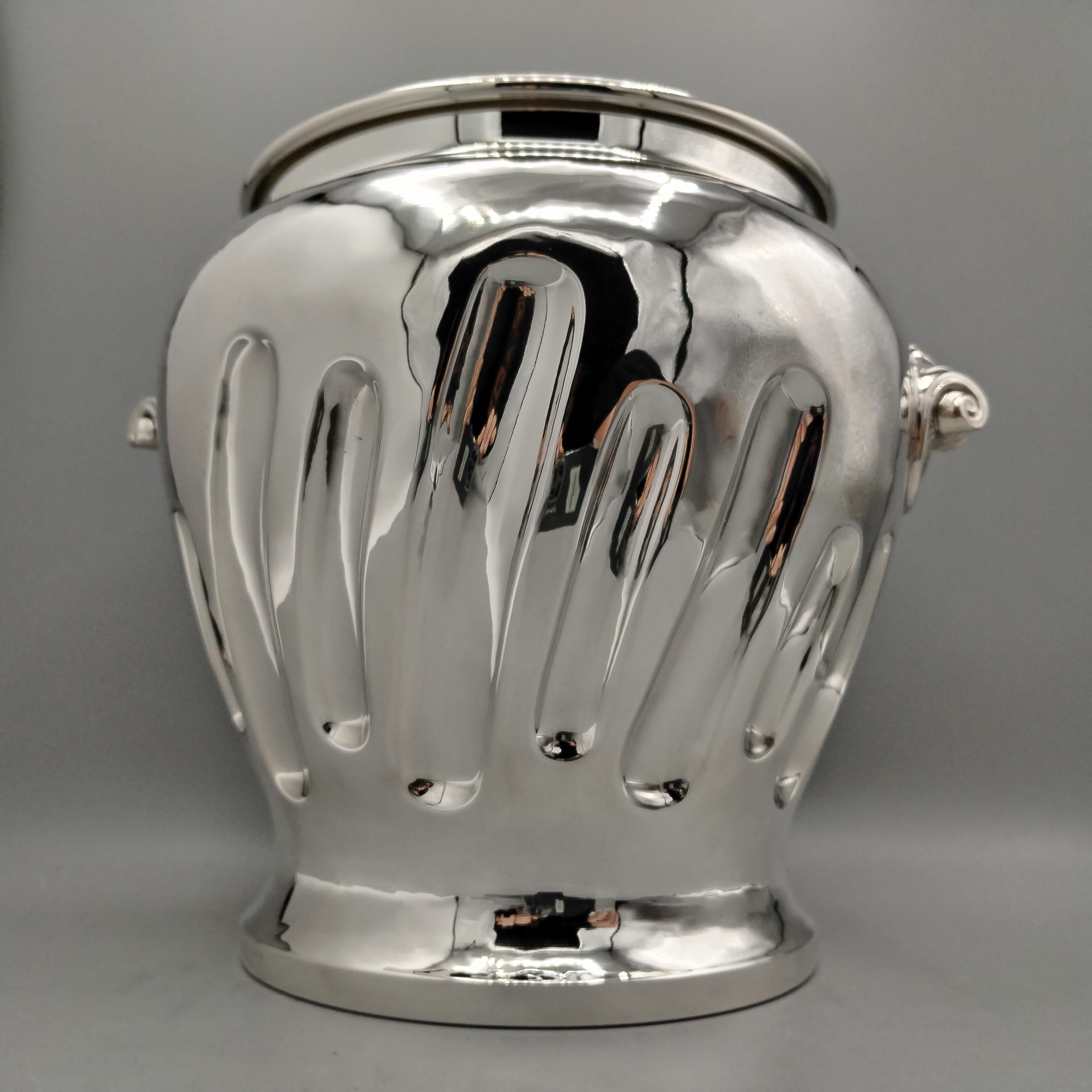 XXI Century Italian Sterling Silver Champagne Bucket in vendita 11