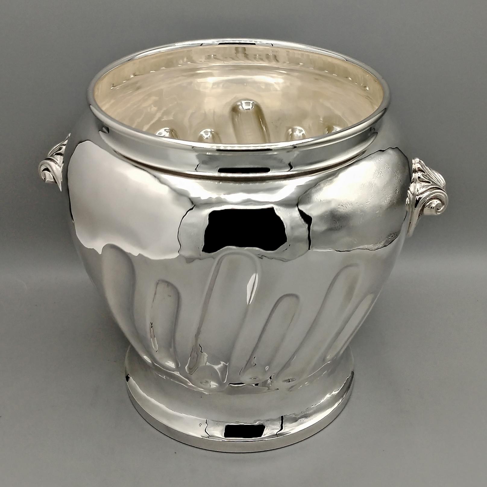 Altro XXI Century Italian Sterling Silver Champagne Bucket in vendita