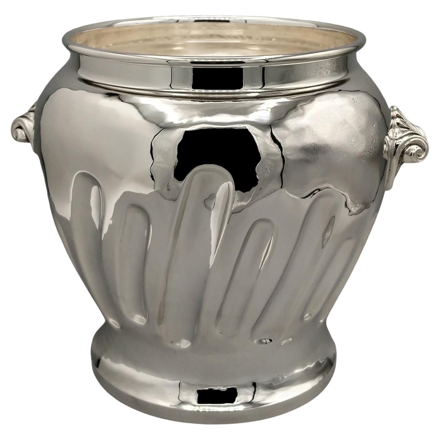 XXI Century Italian Sterling Silver Champagne Bucket in vendita
