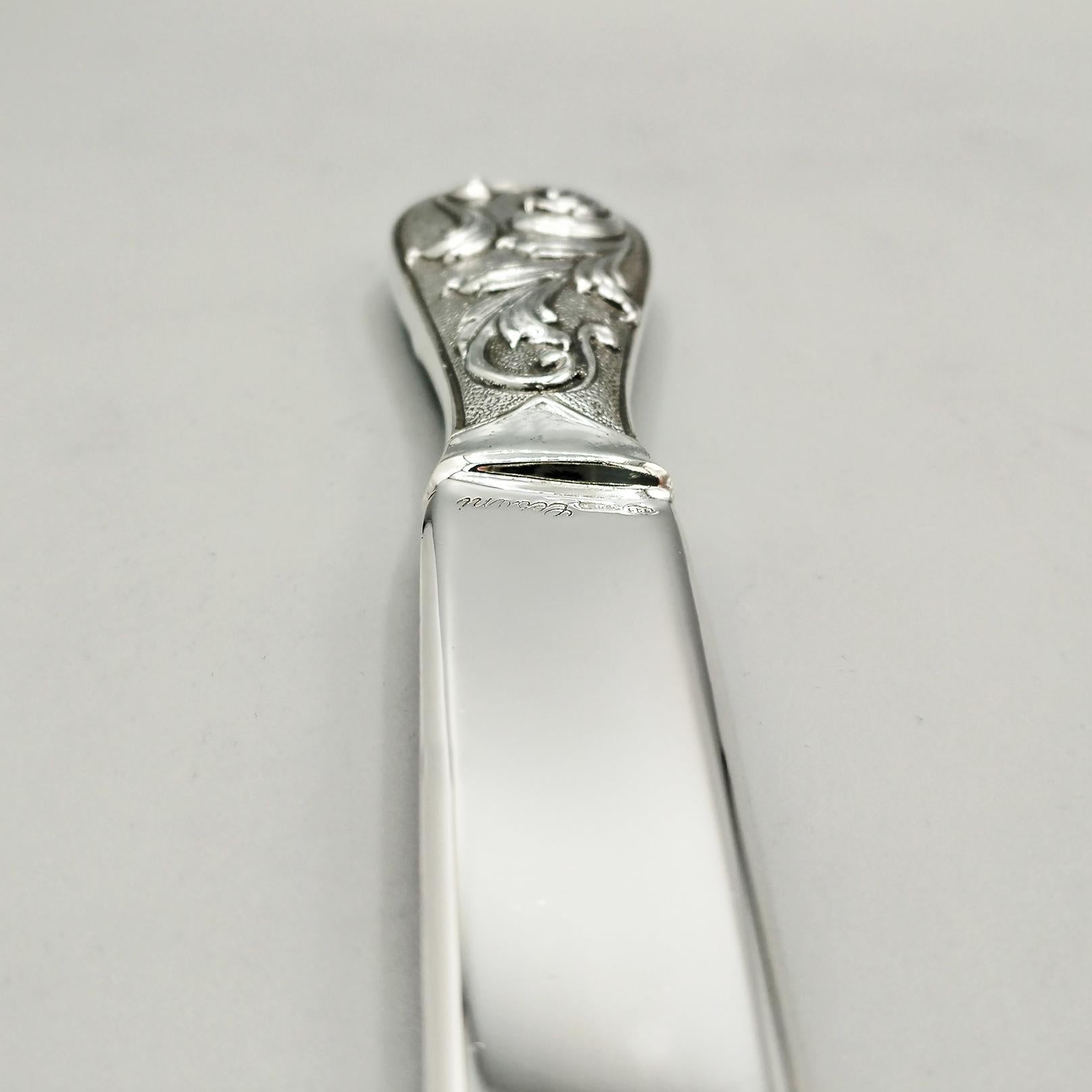 Ouvre-lettres en argent sterling de style baroque italien du XXIe siècle Neuf - En vente à VALENZA, IT