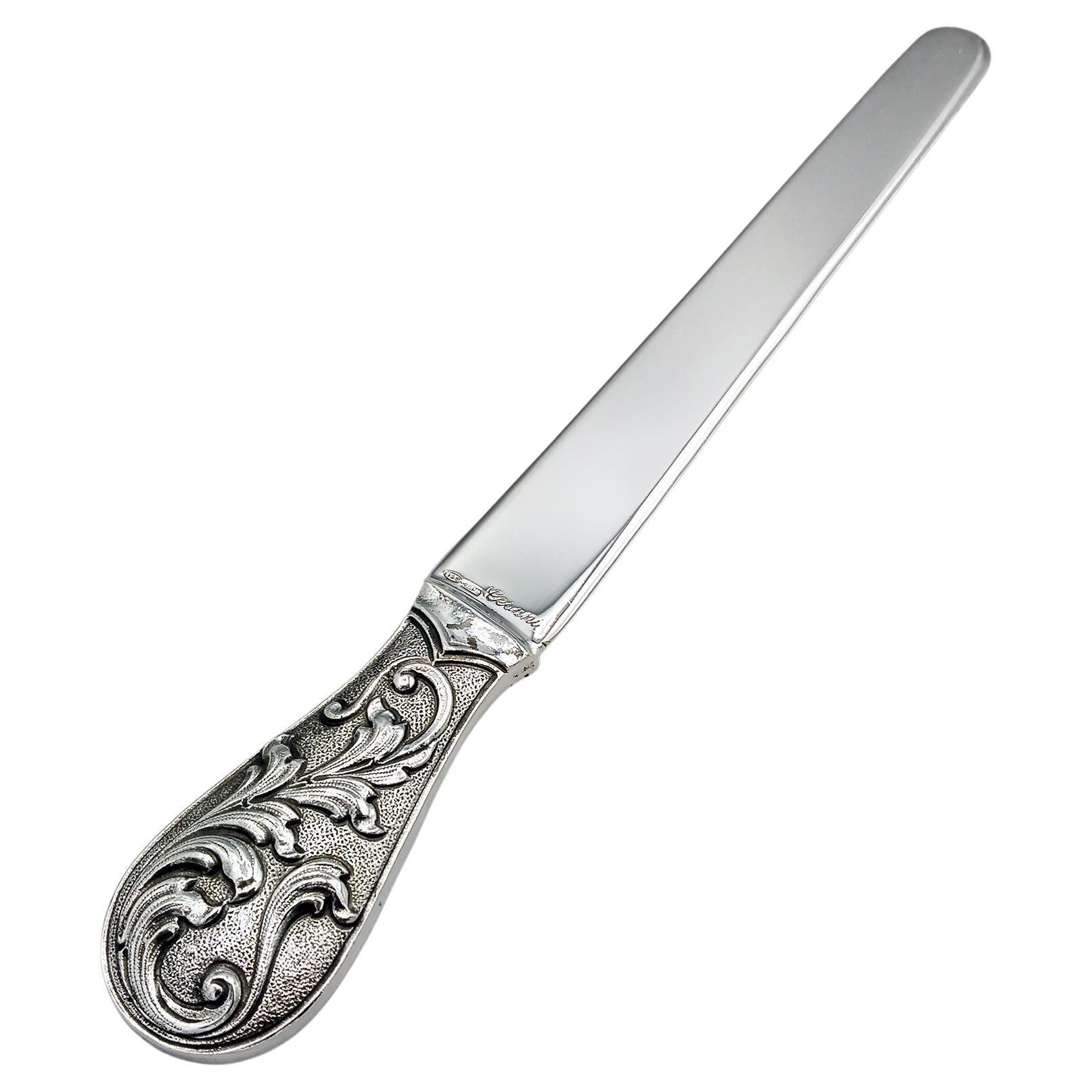 Ouvre-lettres en argent sterling de style baroque italien du XXIe siècle en vente