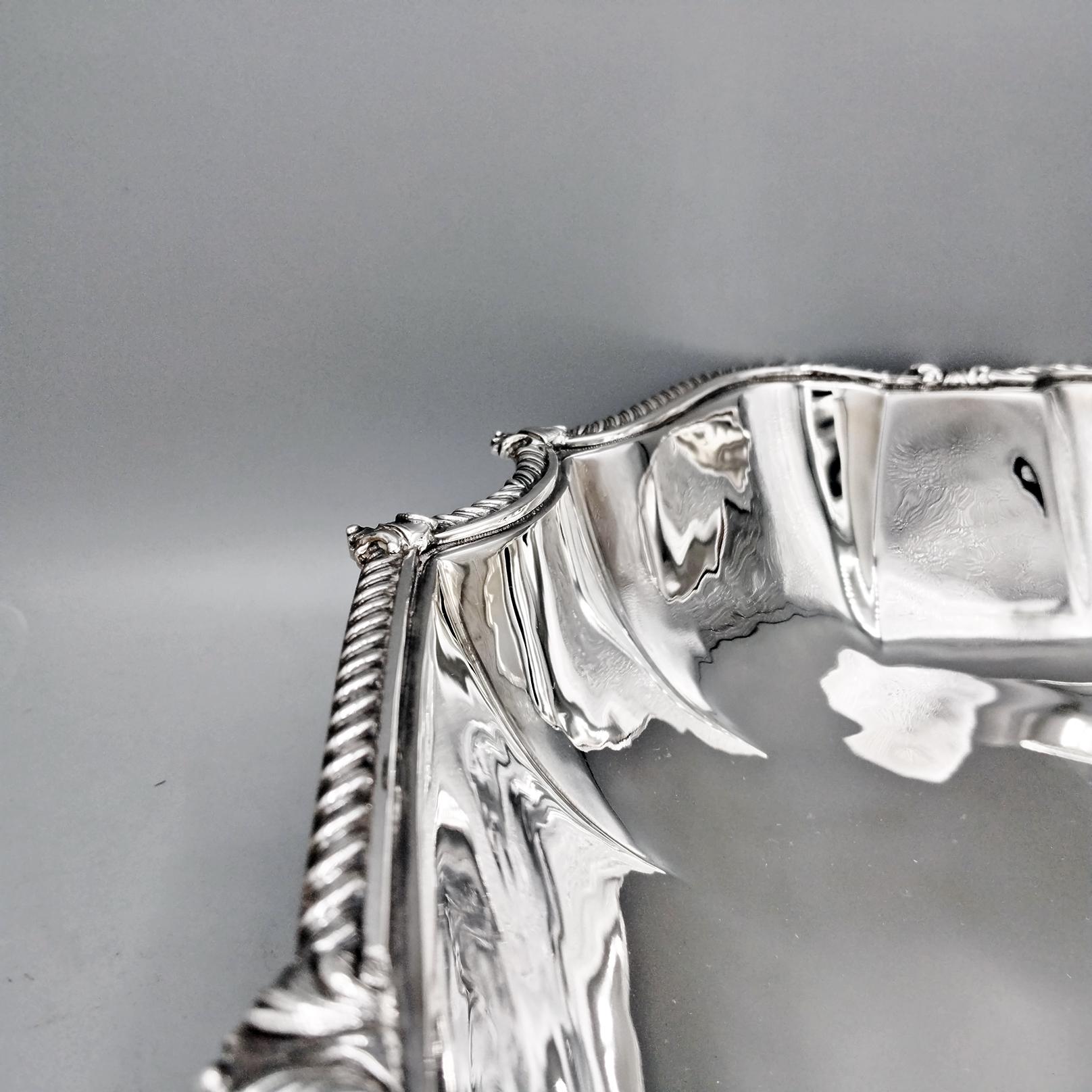 XXI Century Italian Solid 800 Silver Centerpiece Queen Ann Style In New Condition For Sale In VALENZA, IT
