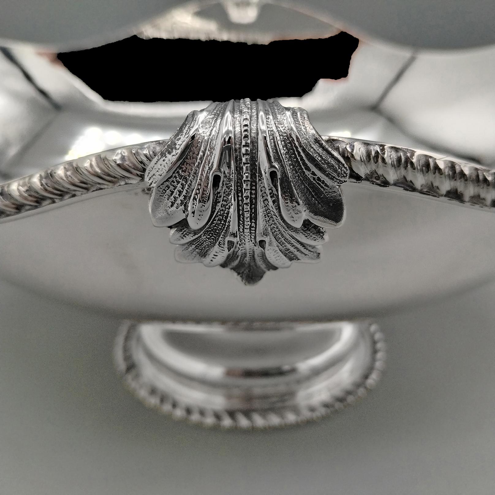 XXI Century Italian solid 800 silver Jatte Queen Ann style in vendita 3